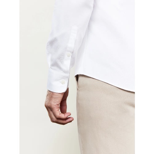 Oxford Selvedge Slim Fit White And Pink Shirt