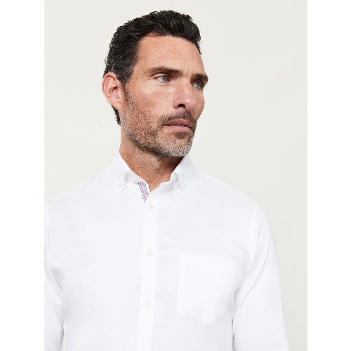 Oxford Selvedge Slim Fit White And Pink Shirt