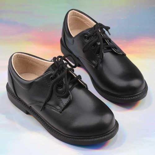 Leather Lace up Boy Shoes- Black