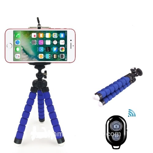 Flexible Octopus Phone Holder With Bluetooth Remote