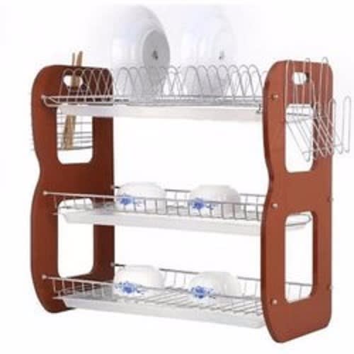 3  Tiers  Wooden  Plate Rack
