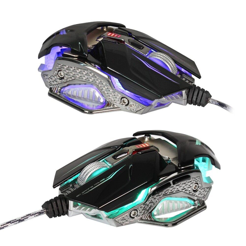 Zerodate Backlit Gaming Mouse Ajustable 4000DPI 8 Button Optical Macro Programming For Gaming LOL Black (black)