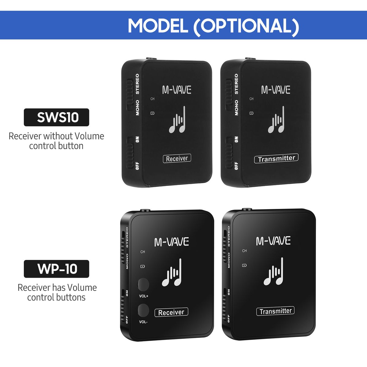 M-VAVE WP-10 2.4GHz Wireless Earphone Monitor Transmission