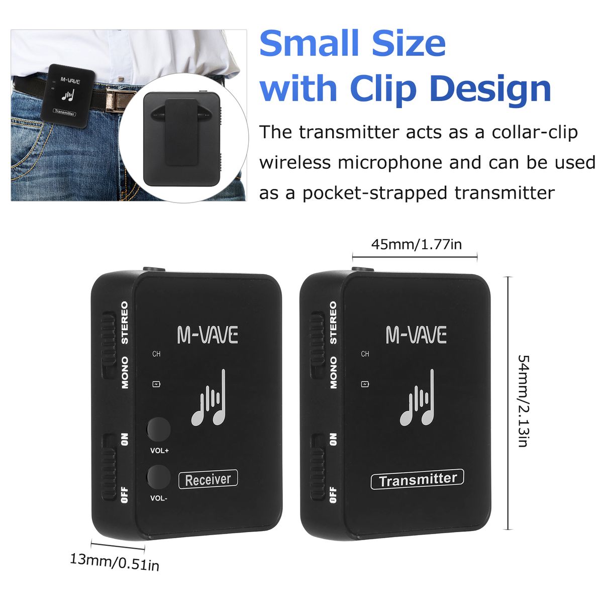 M-VAVE WP-10 2.4GHz Wireless Earphone Monitor Transmission