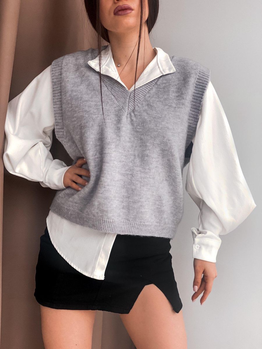 ZHISILAO NEW WINTER WOMAN OF POINT SWEETS Jerseys without sleeves Flojo Informal Ladies Basic Sueter vest chic tops