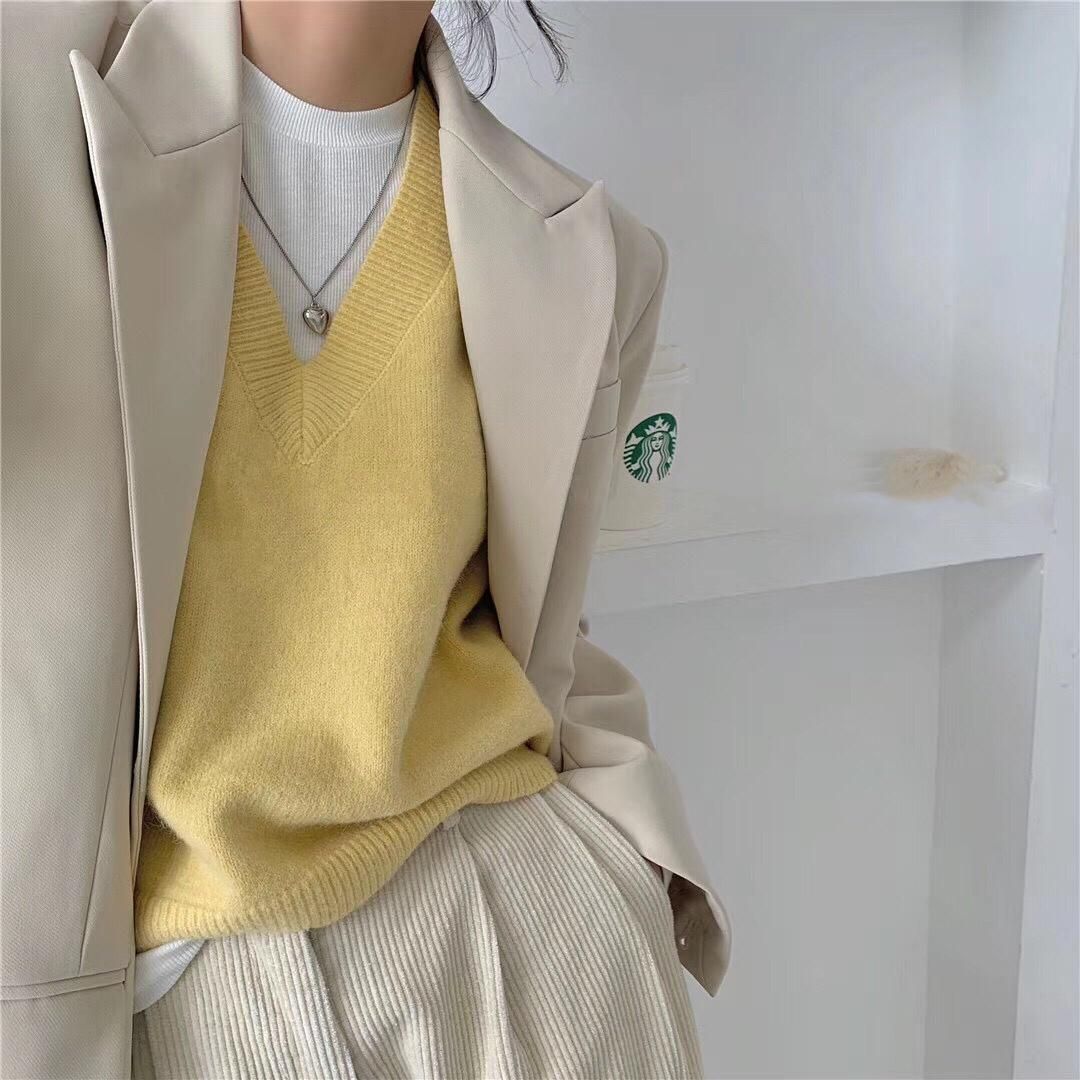 ZHISILAO NEW WINTER WOMAN OF POINT SWEETS Jerseys without sleeves Flojo Informal Ladies Basic Sueter vest chic tops