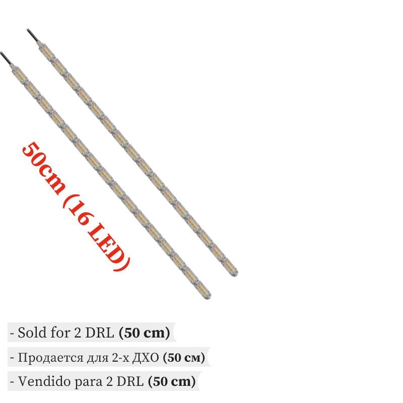 2pcs  Amber Flexible LED Strip LED DRL Daytime Running Light Waterproof Sequential Daylight RED
