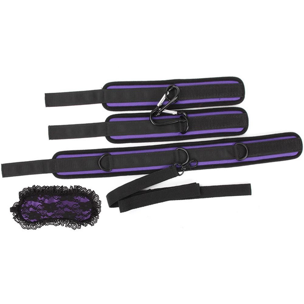 BDSM Bondage Handcuffs Neck Collar Blindfold Eye Mask Slave Restraints Set Sex Toys Erotic Fetish Adult Product