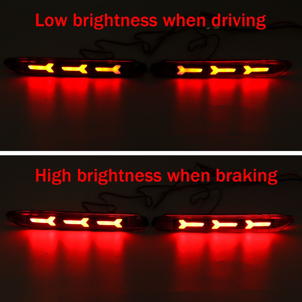 2PCS For Toyota Camry/ Sienna/ Matrixs/ Lexuss LED Rear Bumper Reflector Brake Stop Light