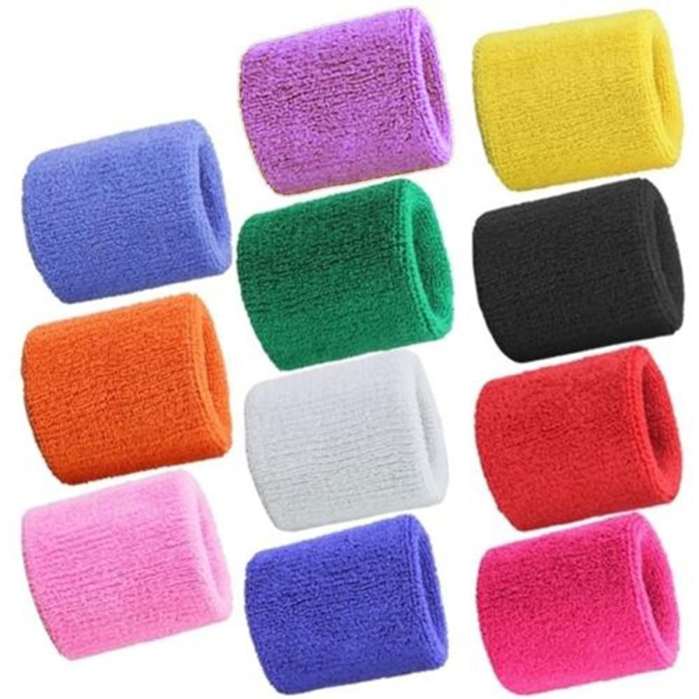 2pcs Sweatbands Wristband Tennis Squash Badminton Gym Football Wrist Bands Sweat-