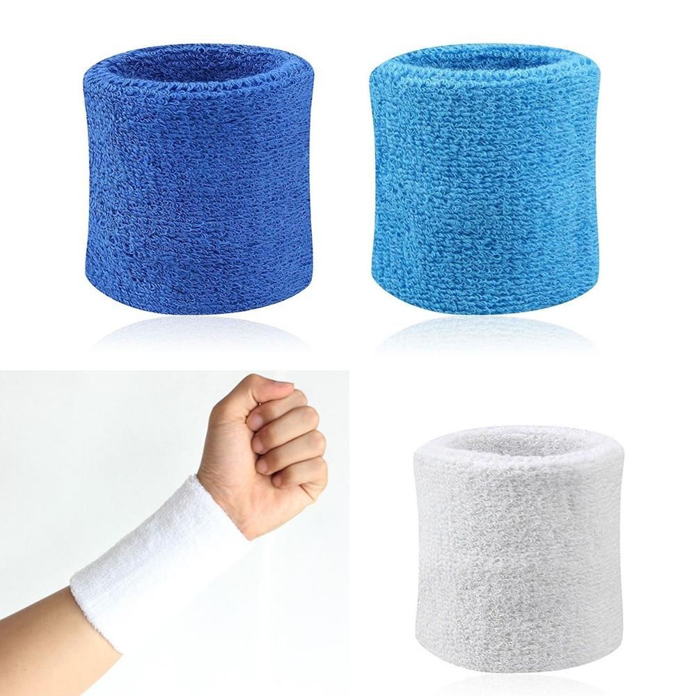 2pcs Sweatbands Wristband Tennis Squash Badminton Gym Football Wrist Bands Sweat-