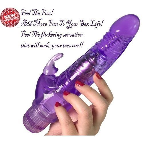 Quality Pleasuring Rabbit Dildo Sex Toy Vibrator With Clitoris & Gspot Stimulator.PURPLE. Feel The Fun!
