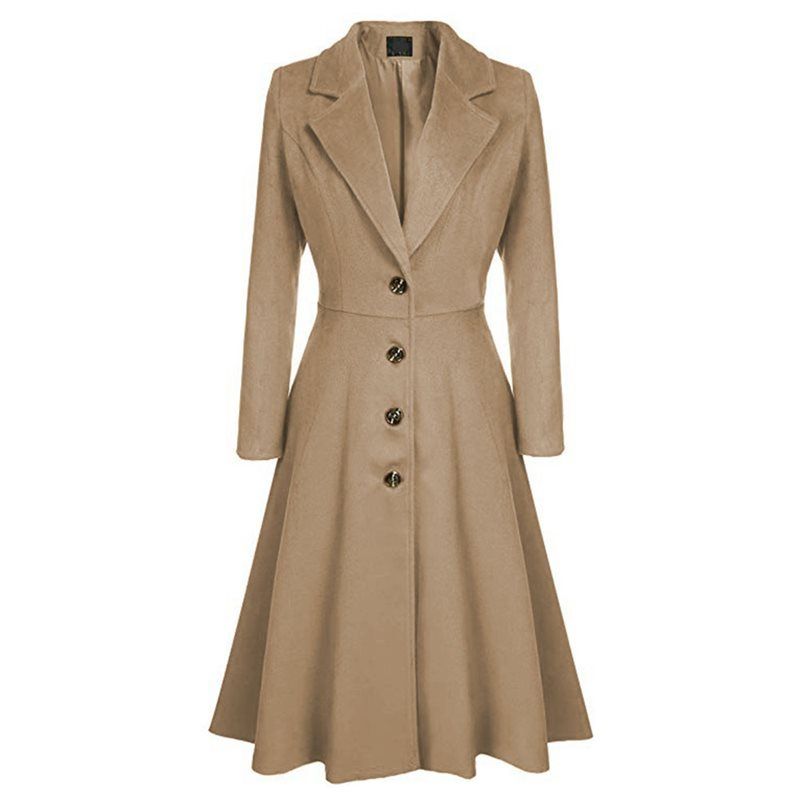 Winter Wool Warm Casual Office Ladies Over Size Women Long Trench Coats Slim