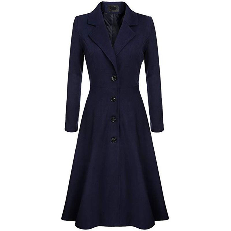 Winter Wool Warm Casual Office Ladies Over Size Women Long Trench Coats Slim