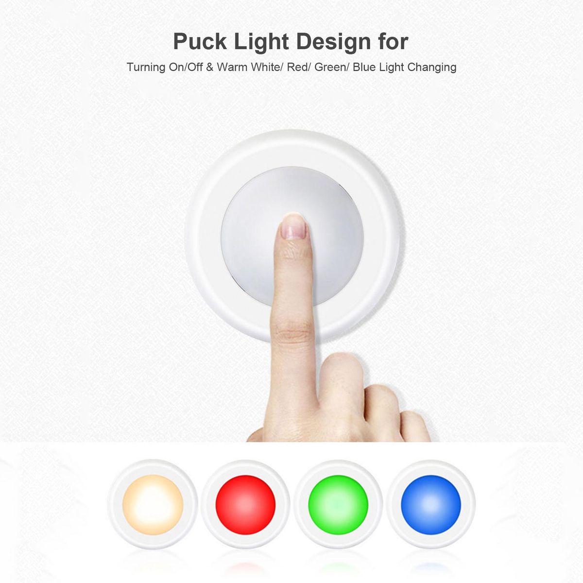 16 Colors Changing RGB LEDs Under Cabinet Lamp Puck Light 6 PCS with 2 * Controller 10 Levels Brightness Adjustable Dimmable 120Mins Timing Supported 16 Colors Changing/ Flash/ Fade 2 Lighting Modes 3* AAA  Operated Powered f