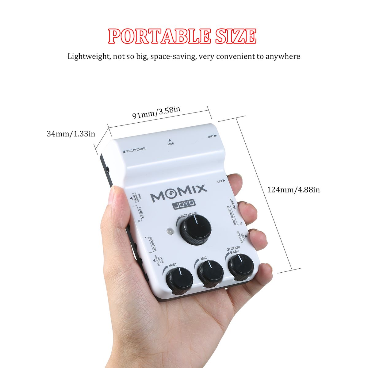 MOMIX USB Audio Interface Mixer Portable Audio Mixer