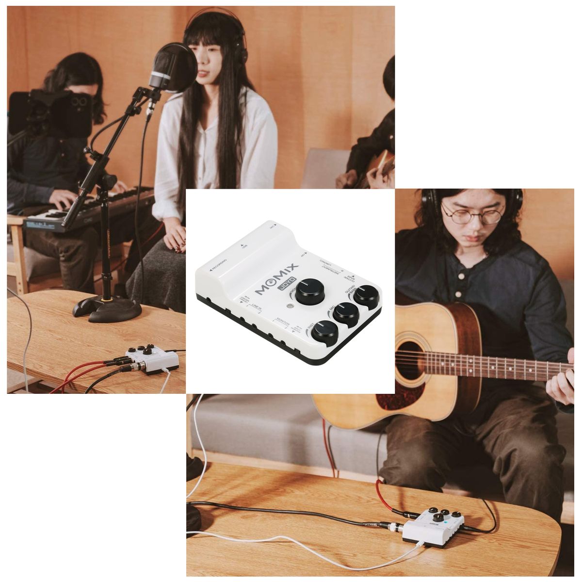MOMIX USB Audio Interface Mixer Portable Audio Mixer