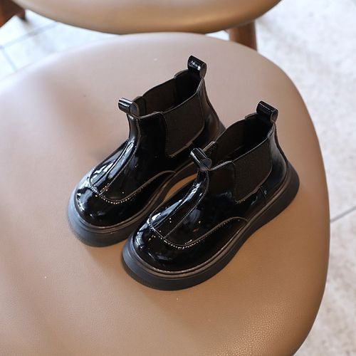 Girls Boots Fifth Children's Leather Boots-BBW2007/Black
