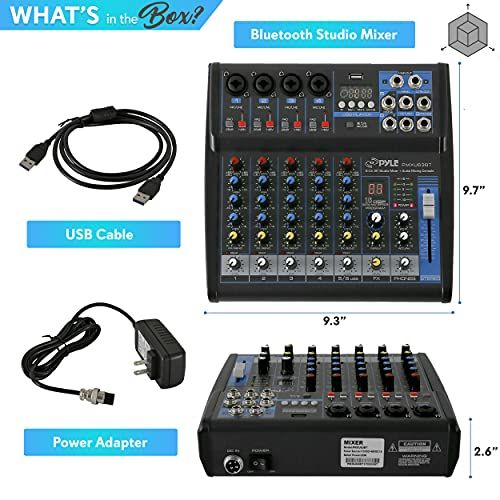 Pyle Professional Audio Mixer Sound Board Console  Desk Syst
