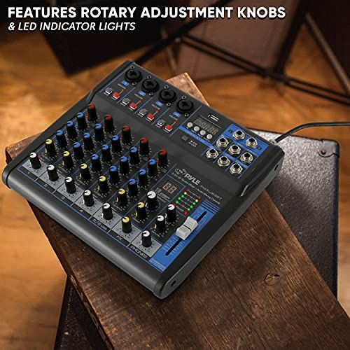 Pyle Professional Audio Mixer Sound Board Console  Desk Syst
