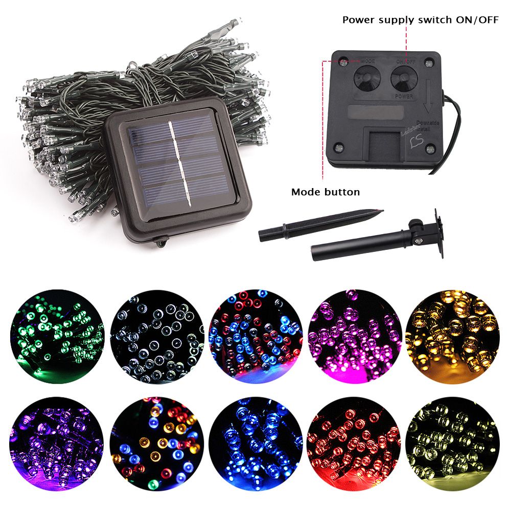 50 100 200 Led Solar Fairy Lights Outdoor Waterproof Street