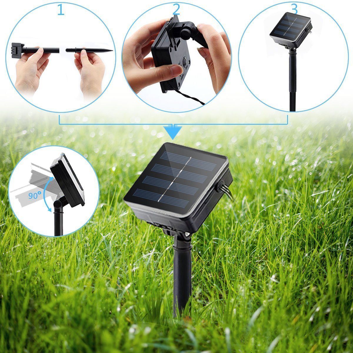 50 100 200 Led Solar Fairy Lights Outdoor Waterproof Street
