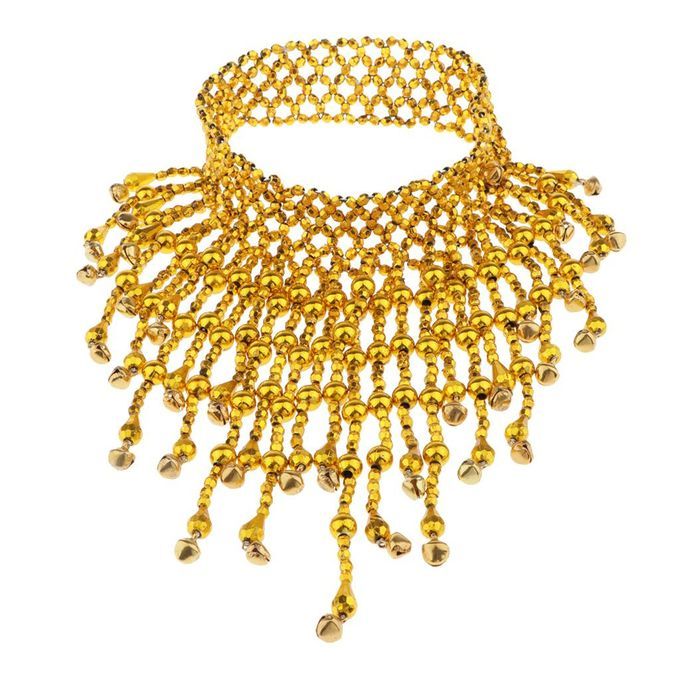 Beading Choker Dainty Necklace   Belly Dance Womens Jewelry Golden