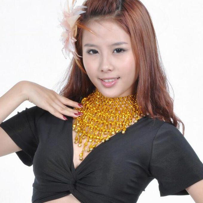 Beading Choker Dainty Necklace   Belly Dance Womens Jewelry Golden