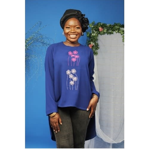 Ladies Embroidery Top - Short Front And Long Back