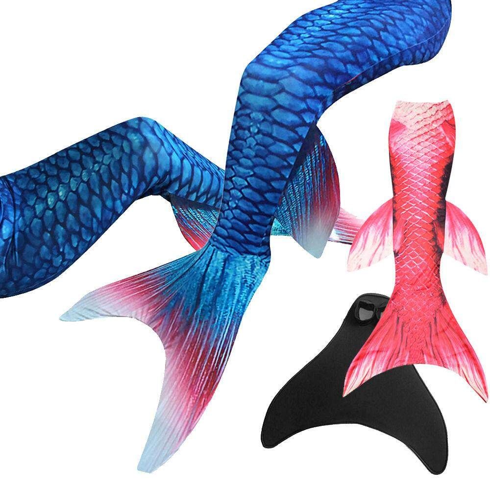 Fin Blue Mermaid Tail Monofin Swimmable Tail Kids Girls Women Swimming Costumes Pink M