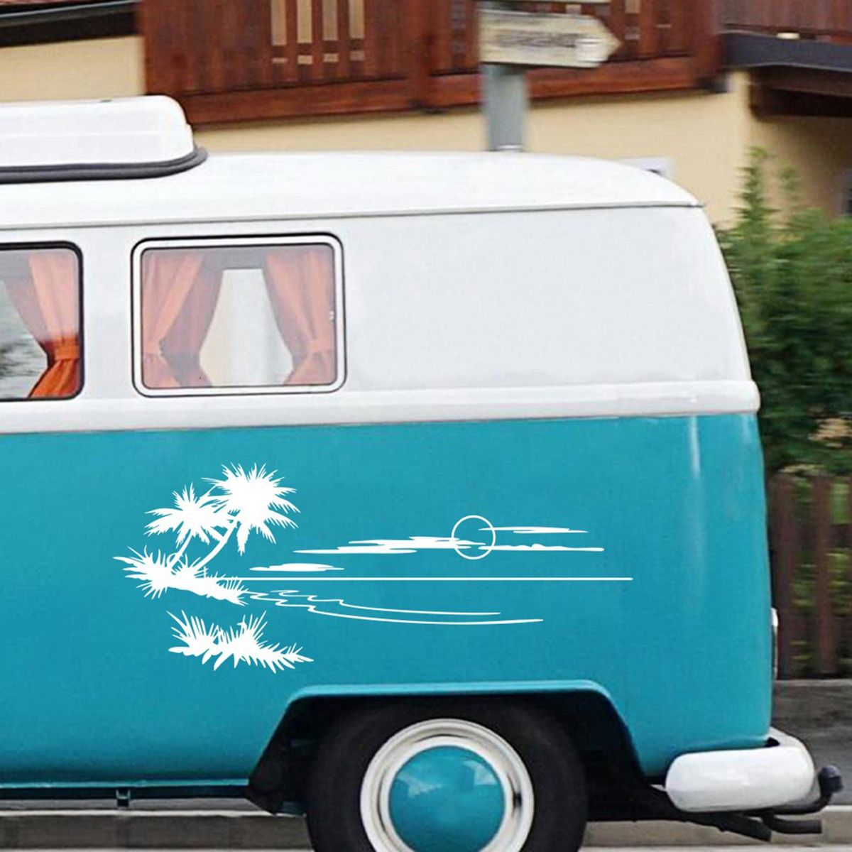 Large Size Beach Adventure Car Sticker RV Camper Universal Body Sticker For RV Car Decorative Camper Decal Stickers Auto Body   Window Decals