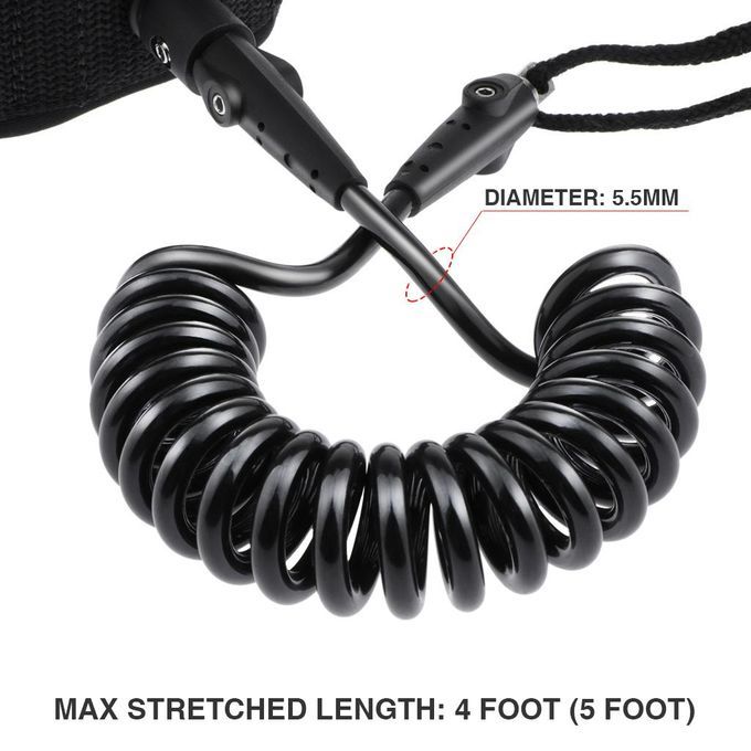 2x Body Board Leash 5ft 5.5mm Coiled Wrist  Leash For Surfing Surf
