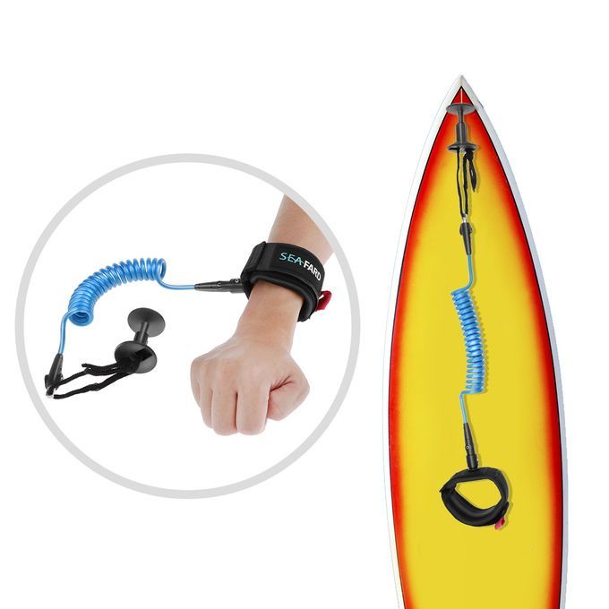 5ft Bodyboard Surfboard SUP Wrist Leash Leg Rope Coiled Cord Pad Blue