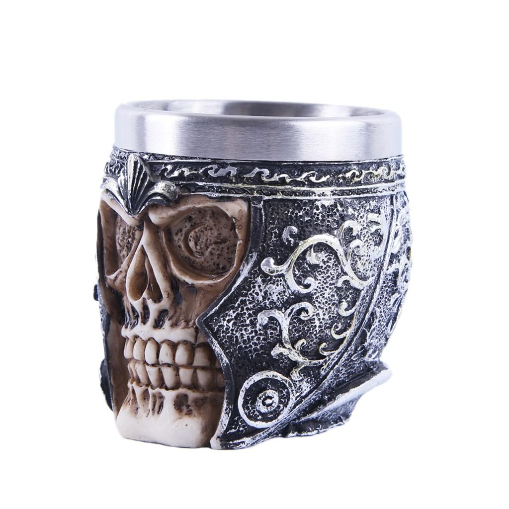 PUNK Resin Skull Stainless Steel Wine Drinking Glass / Goblet Glasses