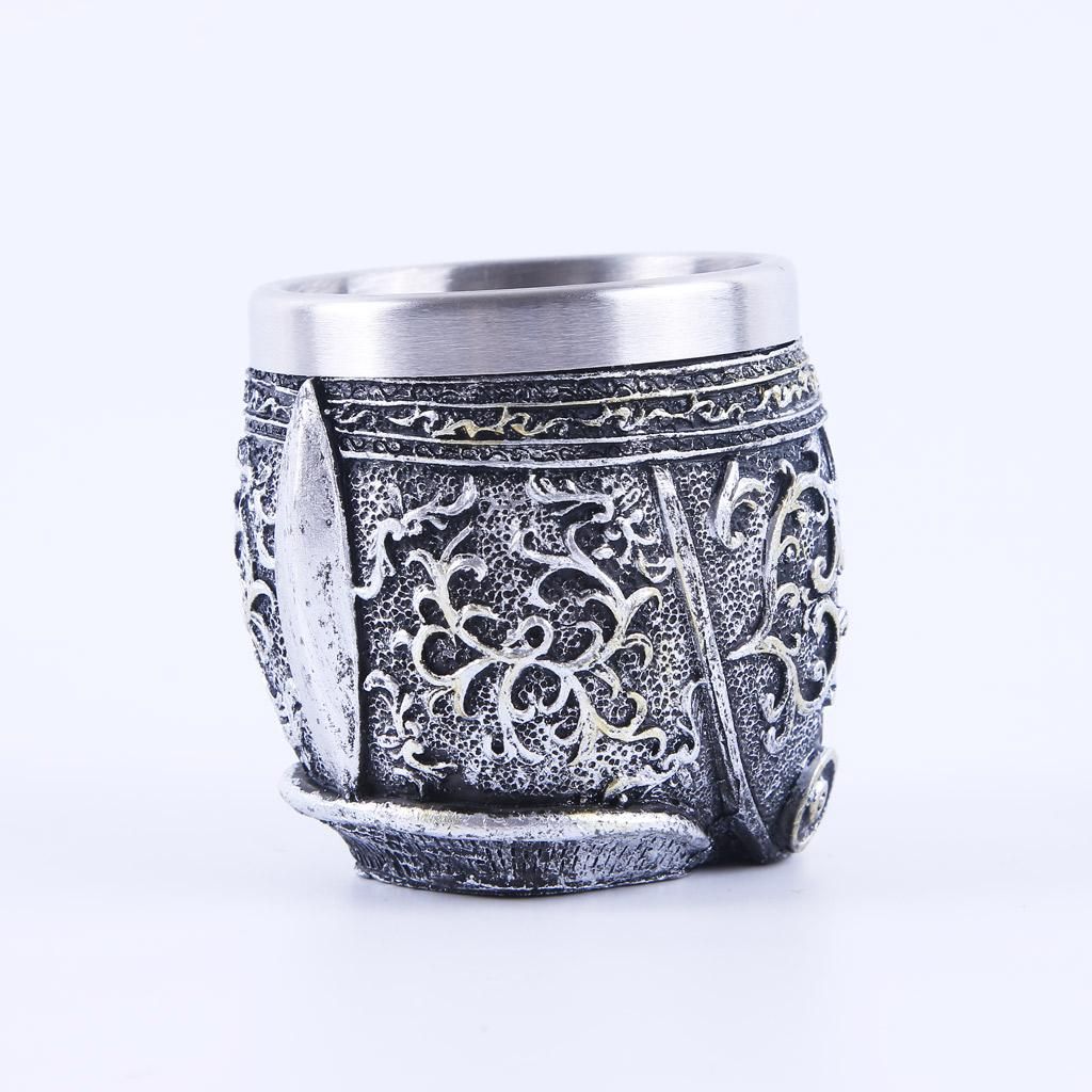 PUNK Resin Skull Stainless Steel Wine Drinking Glass / Goblet Glasses