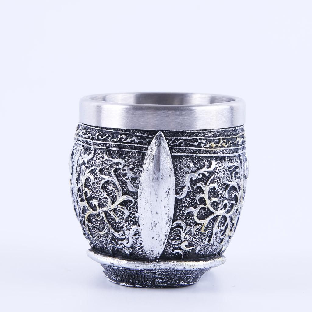 PUNK Resin Skull Stainless Steel Wine Drinking Glass / Goblet Glasses