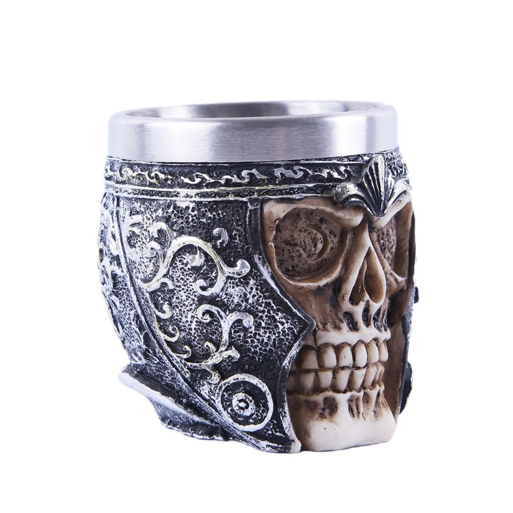 PUNK Resin Skull Stainless Steel Wine Drinking Glass / Goblet Glasses