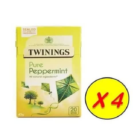 Twinings Pure Peppermint - 20 Single Tea Bags -4 Packs