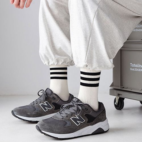 Women Men Sping Cotton Socks Casual Stripe Socks 4 Pairs