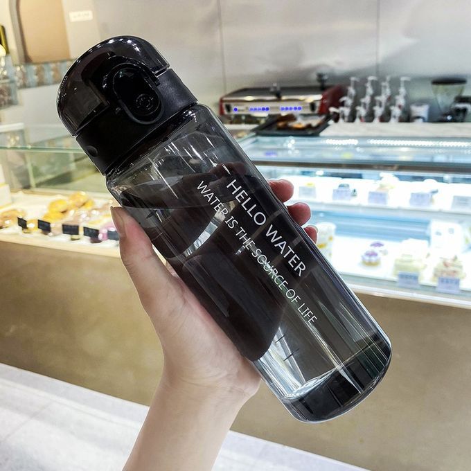 780ml  Y Ling Bi Y Le  Ups Sports Water Bottle Heat Resistant Water Bottle-transparent Black-24*7.35cm