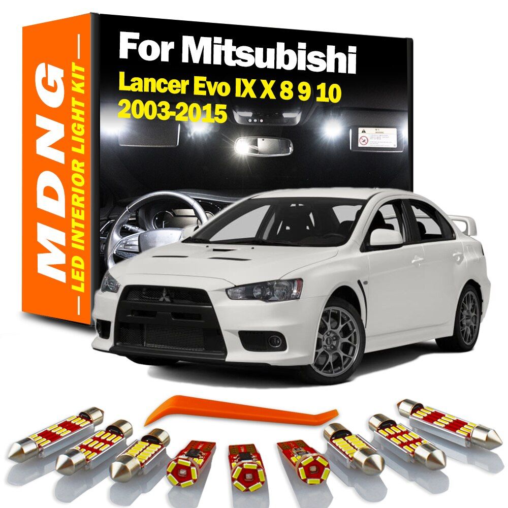 MDNG 8Pcs Canbus For Mitsubishi Lancer Evo IX X 8 9 10