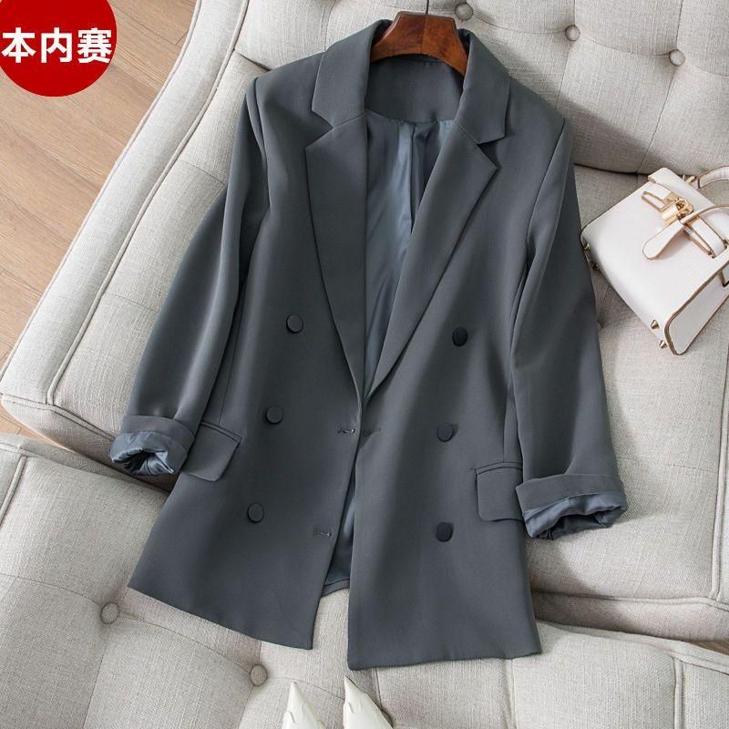 Suit Jacket for Women 2022 Autumn New Korean Style Internet Hot Casual Loose Drooping Black Suit Jacket British Style