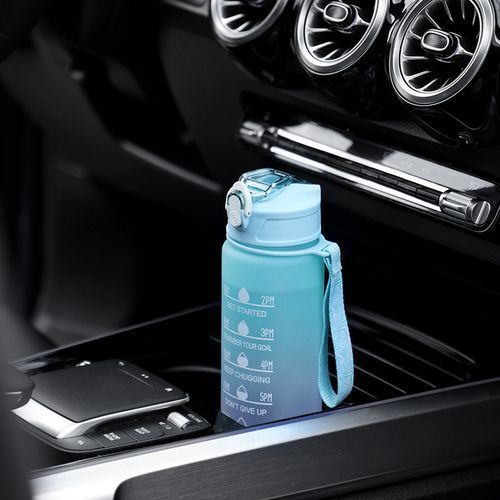 750ML Water Bottle With Straw Motivational Sport Water Bottle For Girls Leakproof Drinking Bottles Outdoor Travel Fitness Jugs(#Blue)