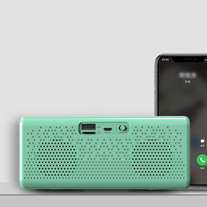 Mini Wireless Speakers Surround Deep Bass 800mAH Gift For Home Green