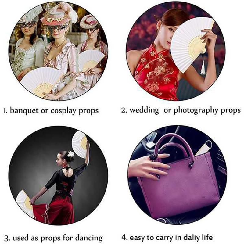 50PCS Folding Paper Hand Fan Ladies Baby Gift Party