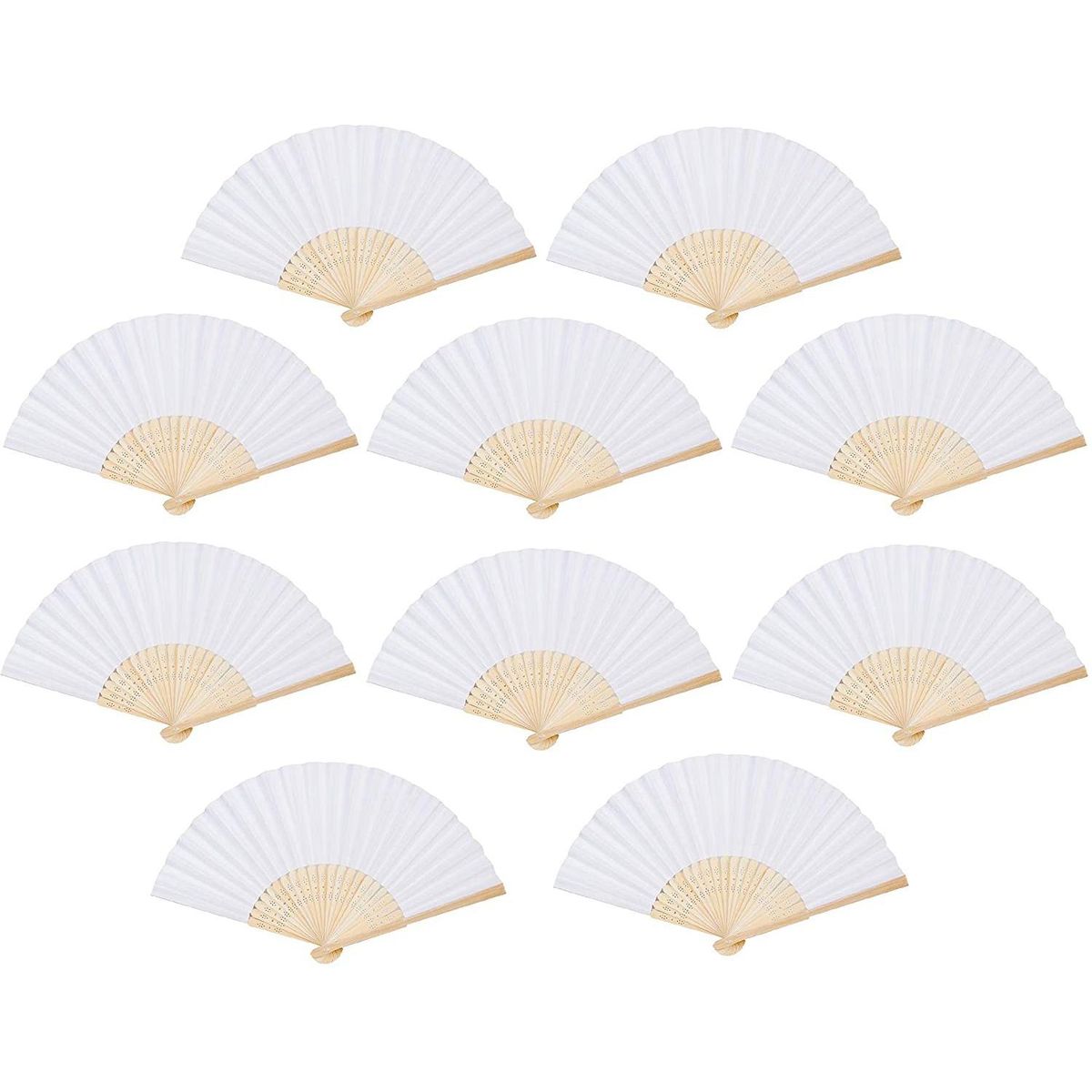 50PCS Folding Paper Hand Fan Ladies Baby Gift Party