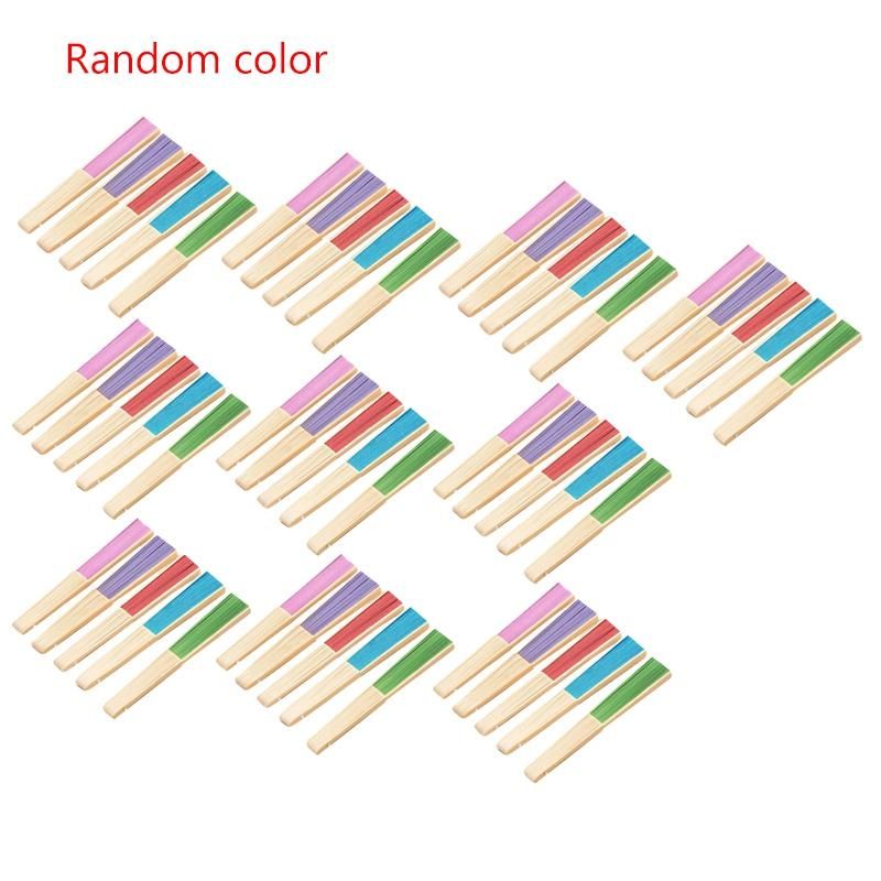 50PCS Folding Paper Hand Fan Ladies Baby Gift Party