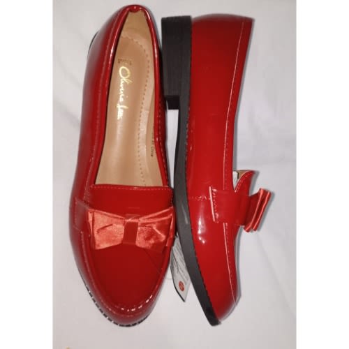 Leathered Satin Bow Taped Shoe For Ladies