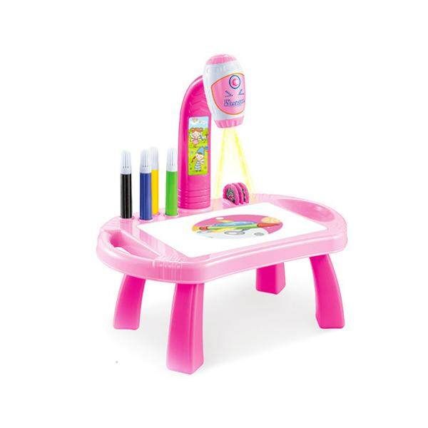 Intelligent Children's Projector Early Education Toys Learning Drawing Board Game Enlightenment Set Pink