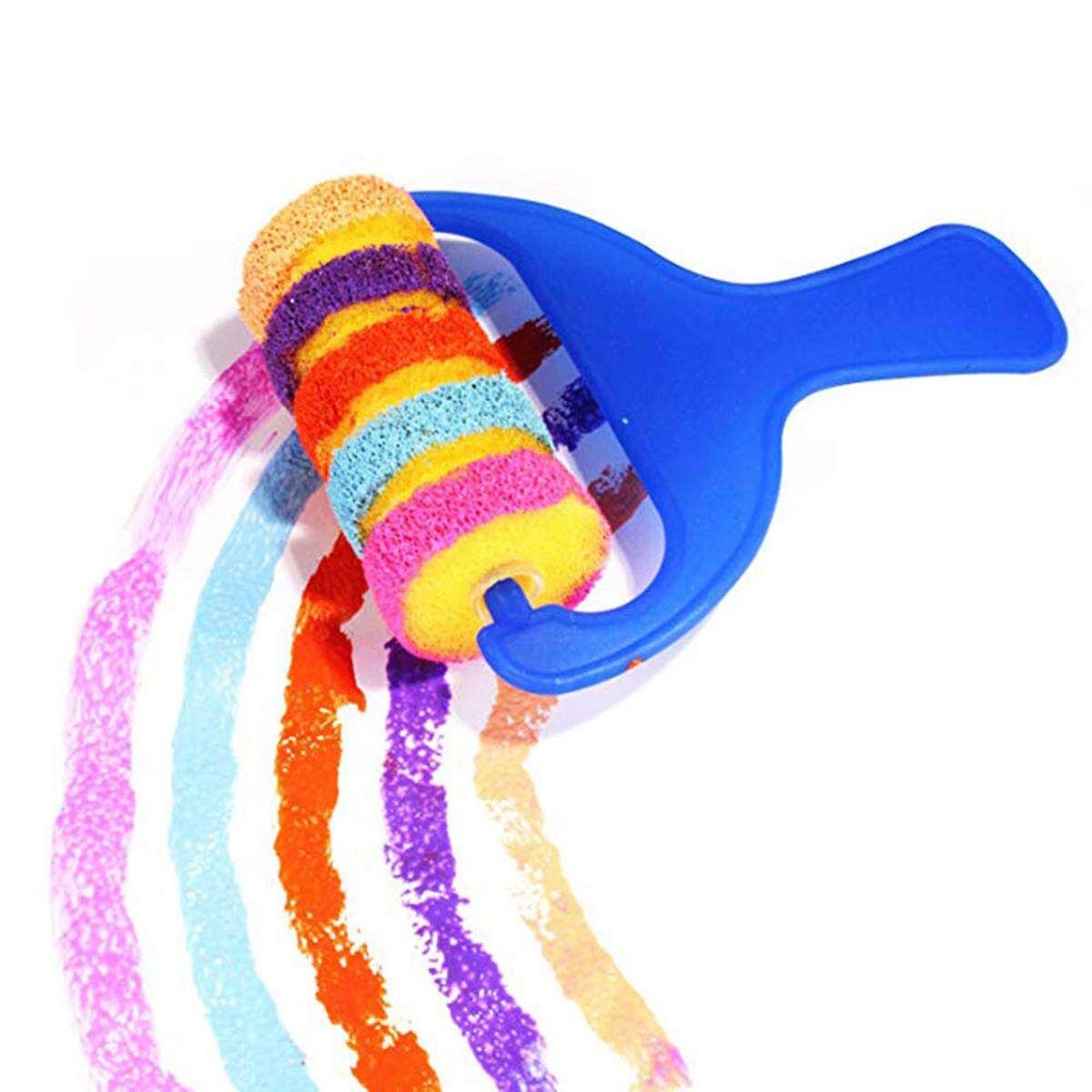 46 Pieces Sponge Paint Craft Brushes For Toddlers Assorted Pattern, Including Children Waterproof Art Smock Apron (46pcs)